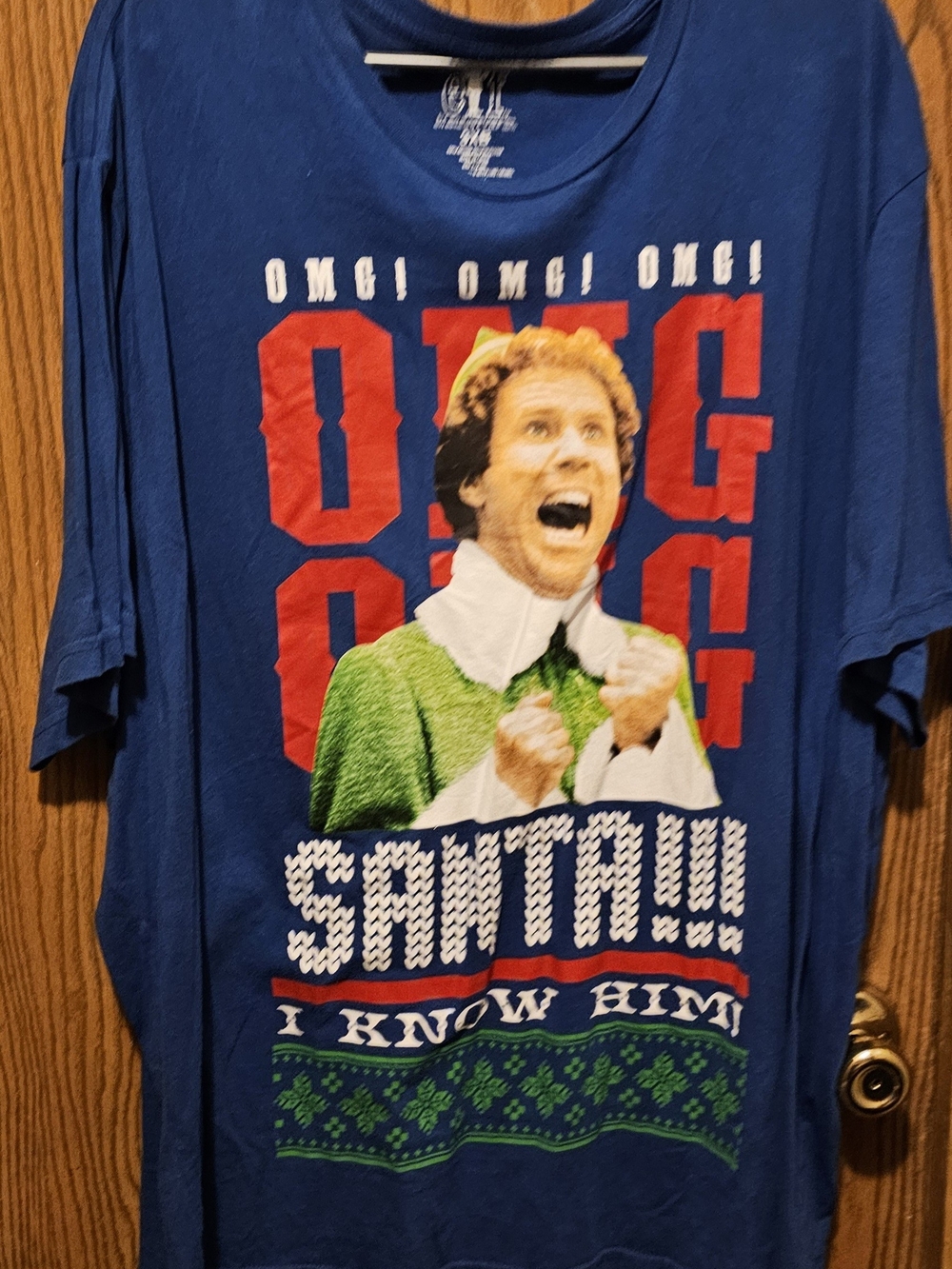 ELF Blue Tee with Multicolor Graphic